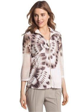 ZENERGY CHICOS VICTORIA
PLACED PRINT NEUTRAL COMBO JACKET 3 / US 16 NWT